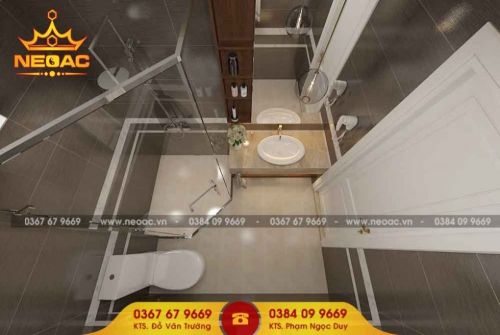 Mẫu nội thất phòng vệ sinh nhà phố 2 tầng