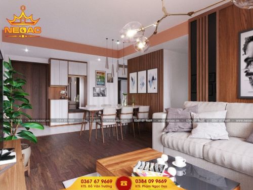 Công ty thiết kế nội thất nhà phố 2 tầng tại Nam Từ Liêm, Hà Nội