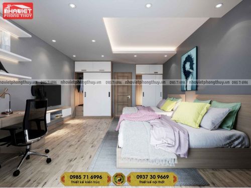 Dịch vụ thiết kế nội thất chung cư hiện đại 2 phòng ngủ 80m2