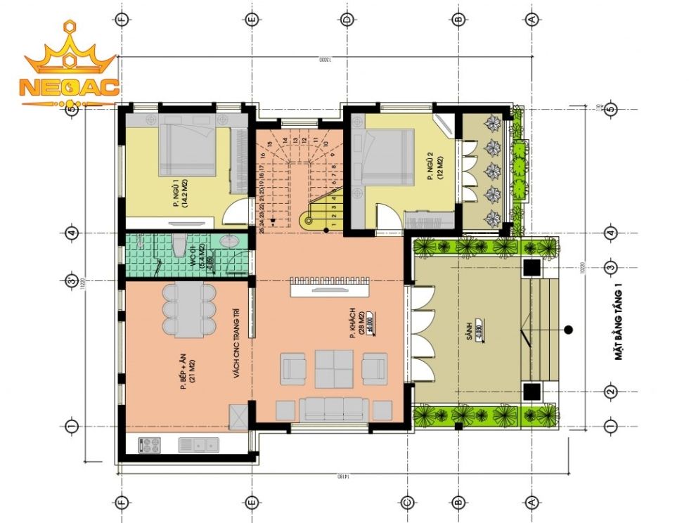 Giới thiệu mẫu biệt thự mái thái 2 tầng hiện đại 140m2