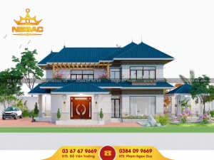 Giới thiệu mẫu biệt thự mái thái 2 tầng hiện đại 220m2