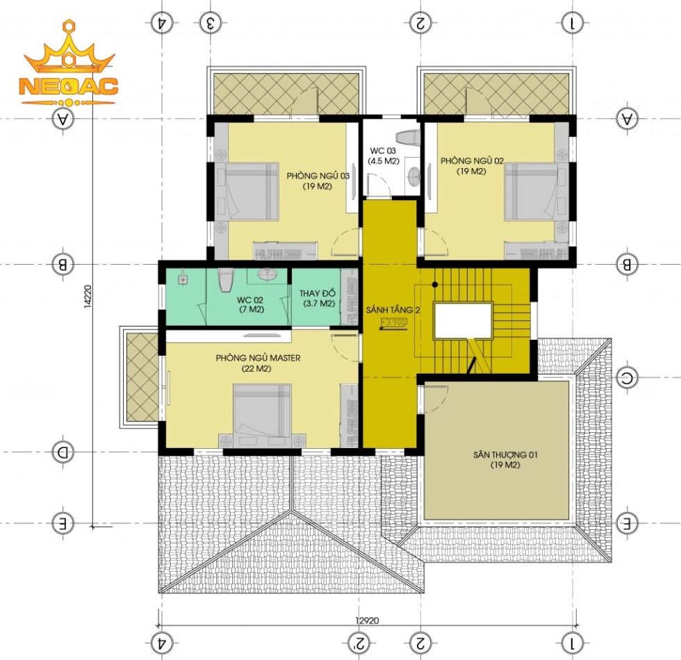 Giới thiệu mẫu biệt thự mái thái 3 tầng hiện đại 190m2