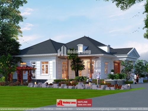 Thiết kế biệt thự 1 tầng 130m2 tại huyện Lý Nhân