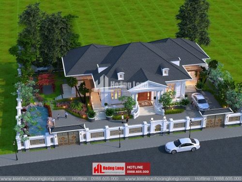 Thiết kế biệt thự 1 tầng 130m2 tại huyện Lý Nhân