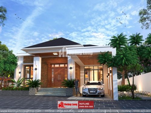 Thiết kế biệt thự 1 tầng 130m2 tại thị xã Thuận Thành