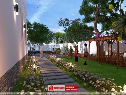 Thiết kế biệt thự 1 tầng 130m2 tại thị xã Thuận Thành