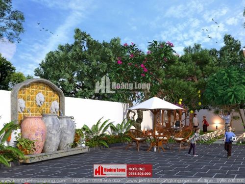Thiết kế biệt thự 1 tầng 130m2 tại thị xã Thuận Thành