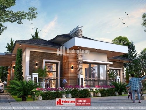 Thiết kế biệt thự 1 tầng 130m2 tại thành phố Phú Quốc