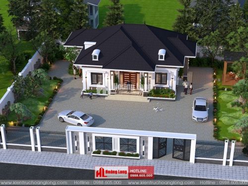 Thiết kế biệt thự 1 tầng 130m2 tại thị xã Duy Tiên