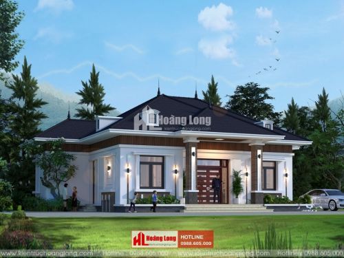 Thiết kế biệt thự 1 tầng 130m2 tại thị xã Duy Tiên