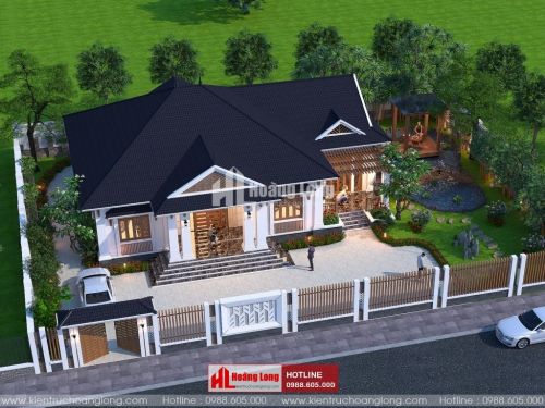 Thiết kế biệt thự 1 tầng 130m2 tại huyện Tân Phú