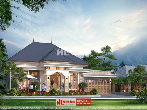 Thiết kế biệt thự 1 tầng 110m2 tại huyện Châu Thành