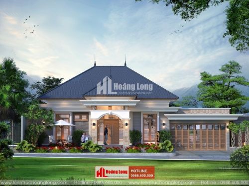 Thiết kế biệt thự 1 tầng 110m2 tại huyện Châu Thành