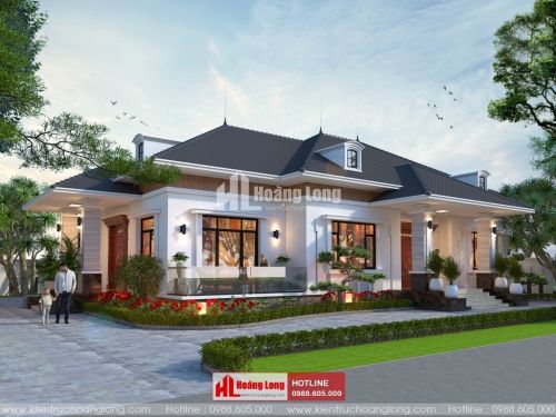 Thiết kế biệt thự 1 tầng 150m2 tại huyện Tam Bình