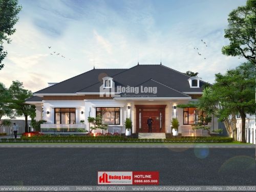 Thiết kế biệt thự 1 tầng 150m2 tại huyện Tam Bình