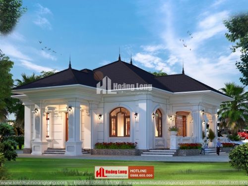 Thiết kế biệt thự 1 tầng 90m2 tại huyện Cờ Đỏ