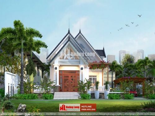 Thiết kế biệt thự 1 tầng 130m2 tại thành phố Cẩm Phả
