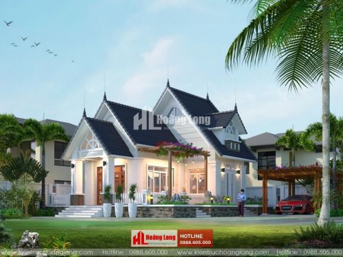 Thiết kế biệt thự 1 tầng 130m2 tại thành phố Cẩm Phả