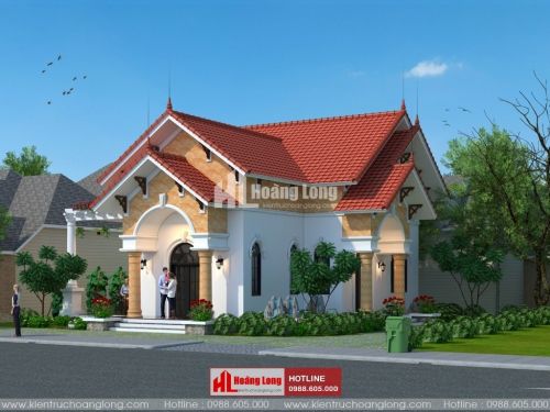 Thiết kế biệt thự 1 tầng 120m2 tại thị xã Đông Triều