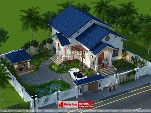 Thiết kế biệt thự 1 tầng 130m2 tại huyện Cao Lộc