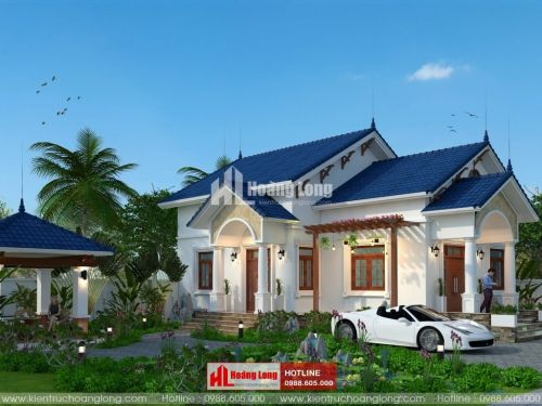 Thiết kế biệt thự 1 tầng 130m2 tại huyện Cao Lộc