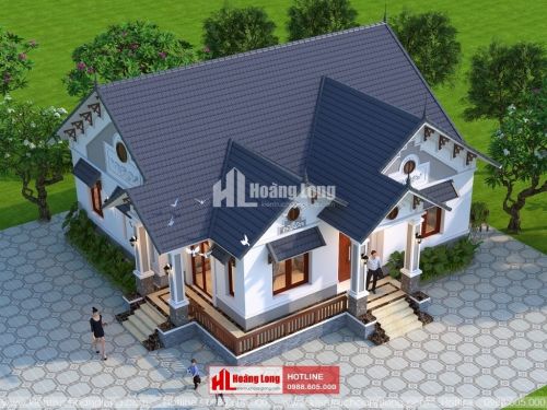 Thiết kế biệt thự 1 tầng 150m2 tại huyện Hòa Vang