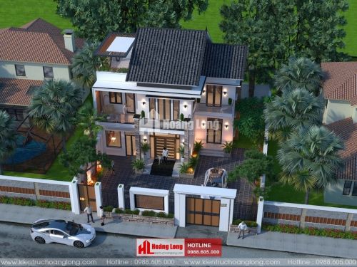 Phong thủy cổng nhà biệt thự 2 tầng tại Cao Bằng HL50903