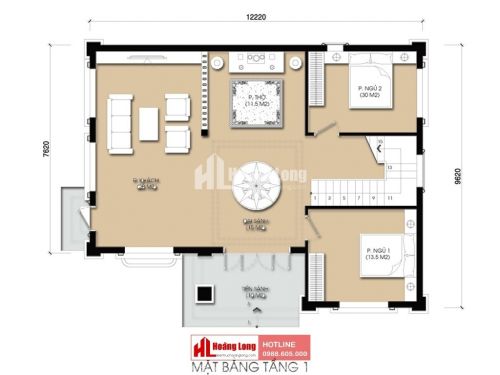 Thiết kế biệt thự 2 tầng tại Phổ Yên - Thái Nguyên HL51095