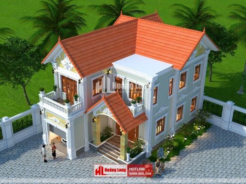 Thiết kế biệt thự 2 tầng tân cổ điển tại Rạch Giá HL51103