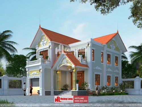 Thiết kế biệt thự 2 tầng tân cổ điển tại Rạch Giá HL51103