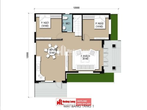 Thiết kế sân vườn biệt thự 2 tầng tại Nam Đàn HL51114