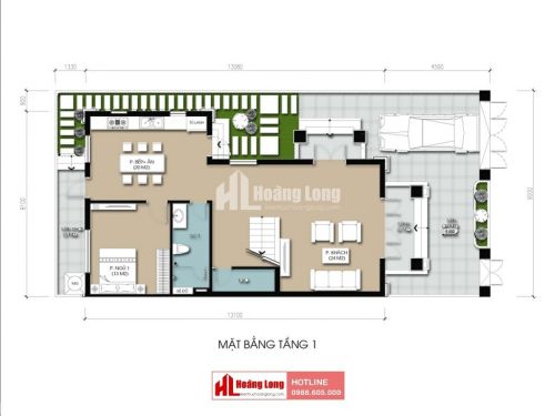Thiết kế biệt thự 2 tầng hiện đại tại quận 4 - TPHCM HL51119