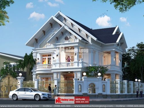 Thiết kế biệt thự 2 tầng mái Thái tại huyện Đông Hưng HL51126