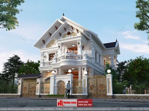 Thiết kế biệt thự 2 tầng mái Thái tại huyện Vĩnh Lợi HL51150