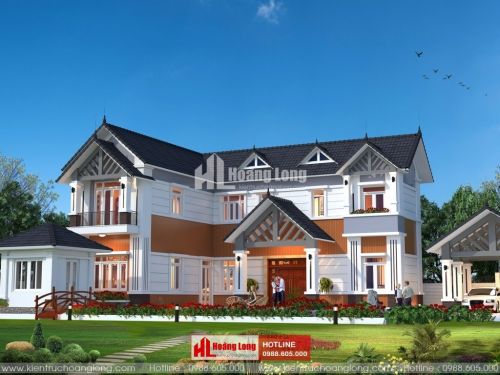 Thiết kế biệt thự 2 tầng mái Thái tại Long Thành HL51175