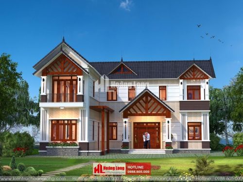 Thiết kế biệt thự 2 tầng mái Thái tại Long Thành HL51175