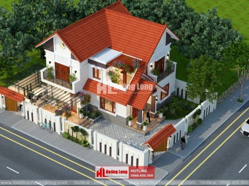 Thiết kế biệt thự 2 tầng hiện đại tại Sầm Sơn HL51180