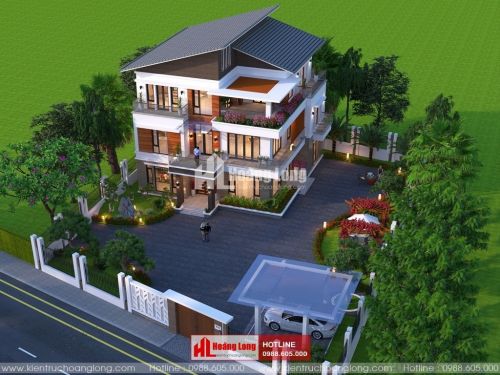 Phong thủy cửa chính biệt thự 3 tầng tại Cẩm Phả HL51259