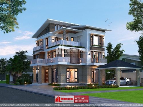 Phong thủy cổng nhà biệt thự 3 tầng tại Phú Bình HL51264