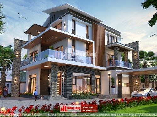 Thiết kế sân vườn biệt thự 3 tầng tại Bỉm Sơn HL51321