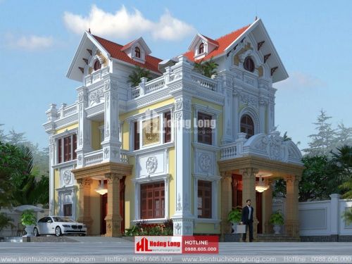 Thiết kế biệt thự 3 tầng mái Thái tại Kinh Môn HL51587