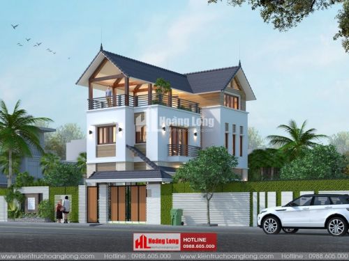 Phong thủy sân vườn biệt thự 3 tầng tại Vĩnh Yên HL51593