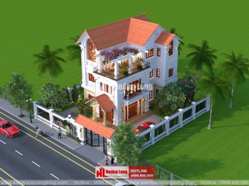Thiết kế sân vườn biệt thự 3 tầng tại Thuận Thành HL51604