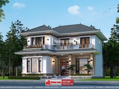 Thiết kế biệt thự 2 tầng mái Nhật tại Vị Xuyên HL50915