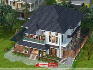 Thiết kế biệt thự 2 tầng mái Nhật tại quận Tân Bình HL50941