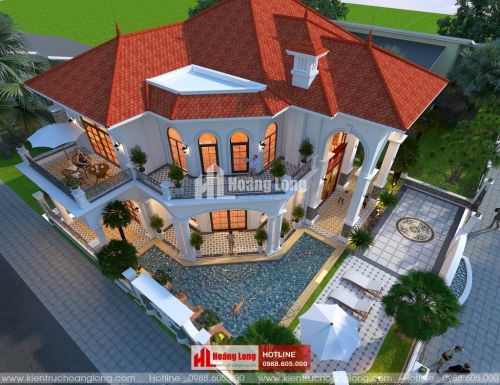 Thiết kế biệt thự 2 tầng mái Nhật tại Nho Quan HL50966